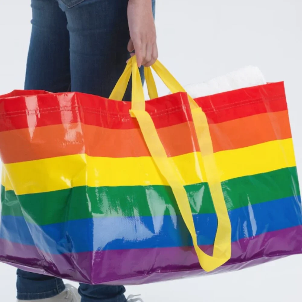 IKEA Shoppers Tote - Large New Shopping Storage Bag Rainbow Multicolor